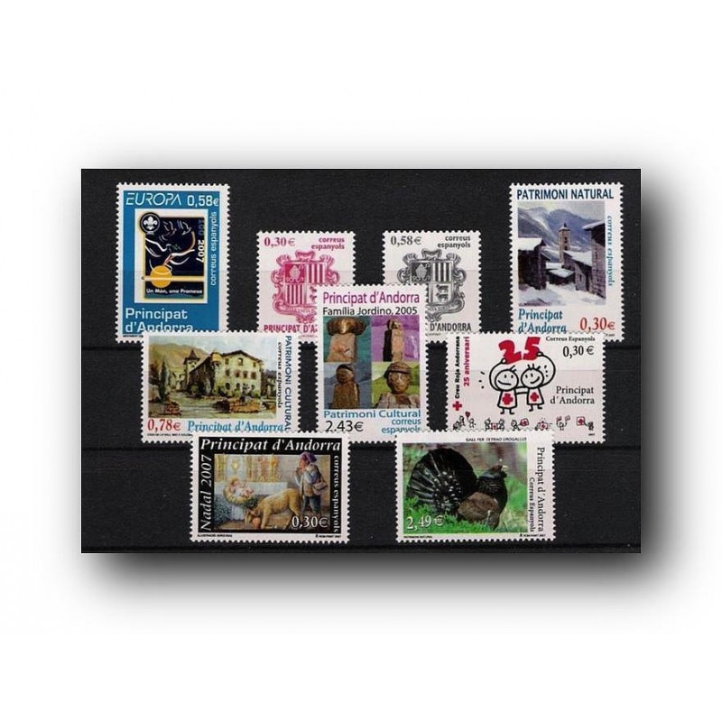 2007 Sellos de Andorra (Correo Español). Año Completo **