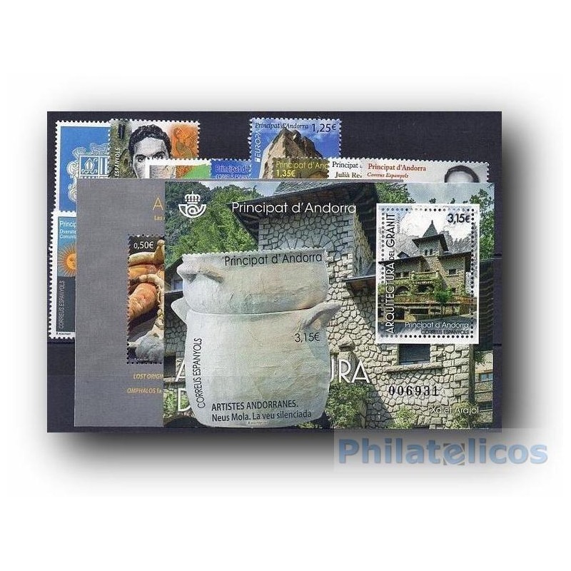 2016 Sellos de Andorra (Correo Español). Año Completo