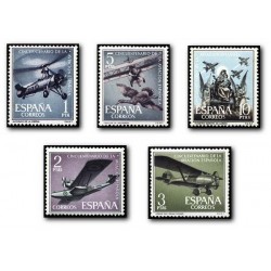 1961 Sellos de España (1401/05). L Aniv. de la Aviación Española.