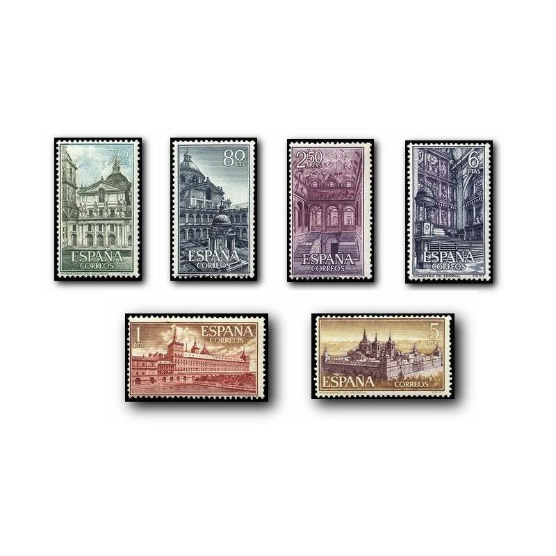 1961 Sellos de España (1382/87). Monasterio de San Lorenzo de El Escorial.