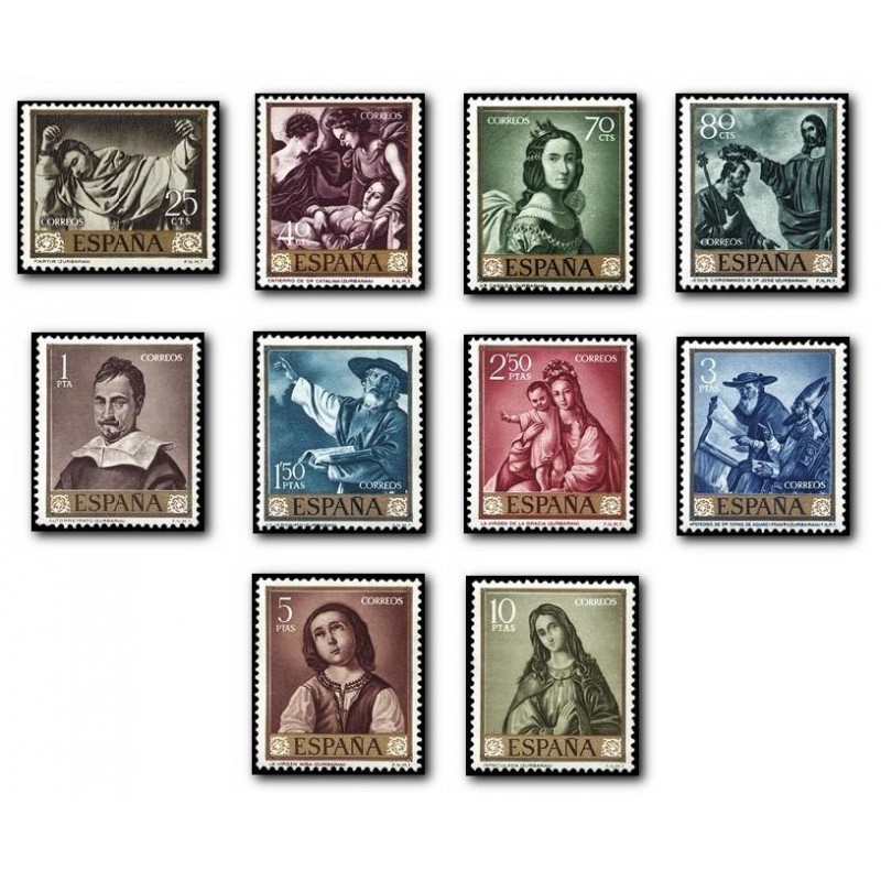 1962 Sellos de España (1418/27). Francisco de Zurbarán.