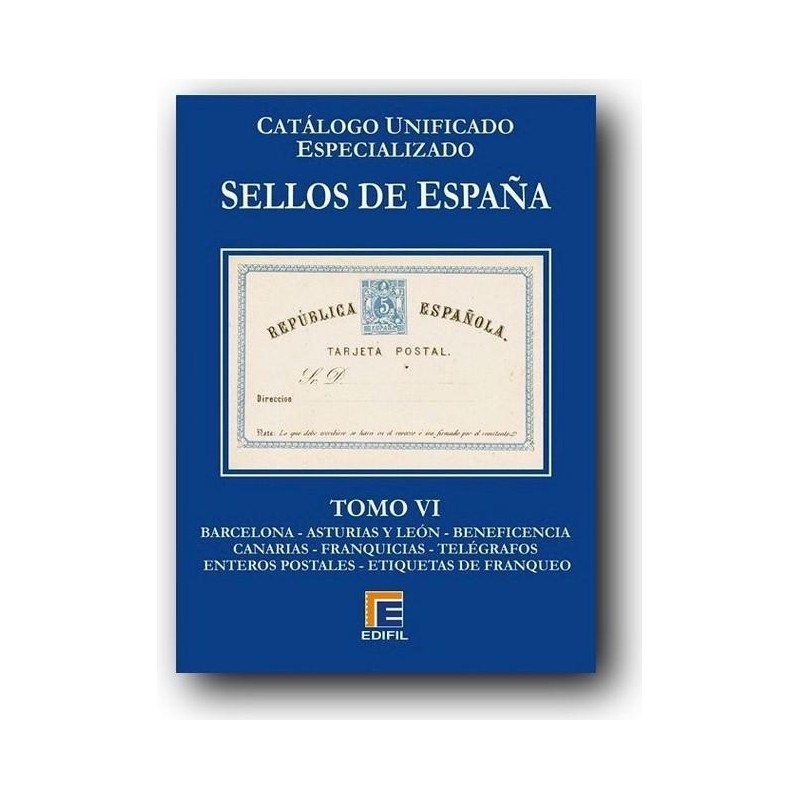 Catálogo de Sellos Edifil España Especializado Tomo VI  Barcelona...
