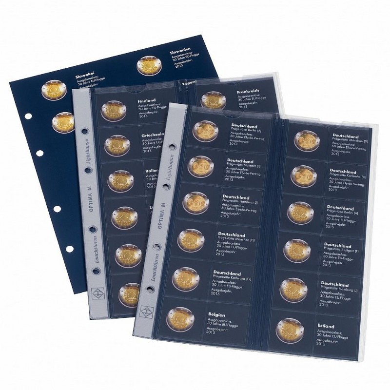 Hojas Optima para Monedas conmemorativas 2 euros Emisiones Conjuntas