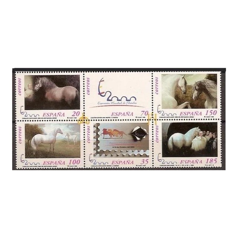 1999 España. Exp. Mund. de Filatelia - Caballos. Minipliego (Edif.MP-67)**