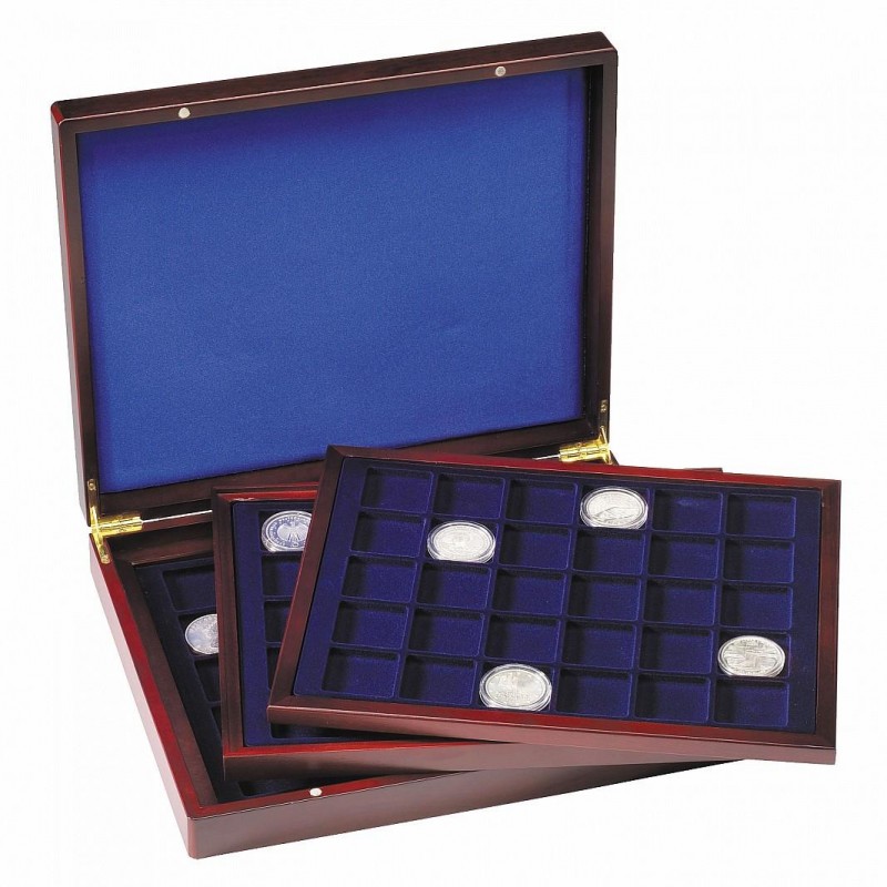 Estuche Leuchtturm VOLTERRA TRIO DE LUXE para monedas de hasta 39 mm.
