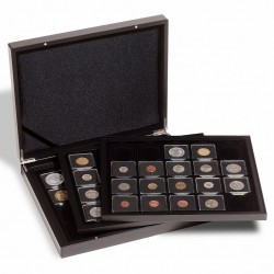 Estuche Leuchtturm VOLTERRA TRIO DE LUXE para monedas en cápsulas Quadrum