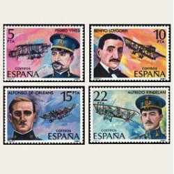 1980 España. Pioneros de la Aviación. (Edif.2595/98) **