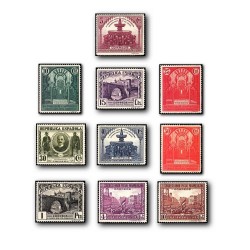 1931 Sellos de España 604/613 **. III Congreso de la U.P....