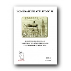 2023 Homenaje Filatélico 18 Autogiro. Sánchez Toda.