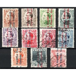 1931 Sellos de España 593/603 Ø. Alfonso XIII habilitados