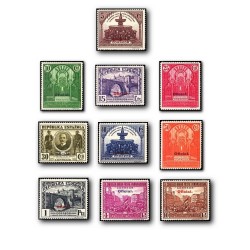 1931 Sellos de España 620/629 *. III Congreso de la U.P....