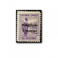 1942 Sellos de Guinea 267**. Sello 265 Habilitado
