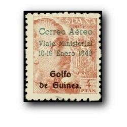 1943 Sellos de Guinea 272**. Viaje Ministerial habilitado