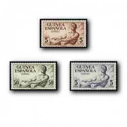 1952 Sellos de Guinea 311-313**. Serie Básica.