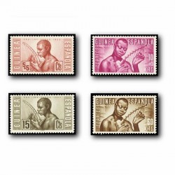 1953 Sellos de Guinea 321-324**. Pro Indígena
