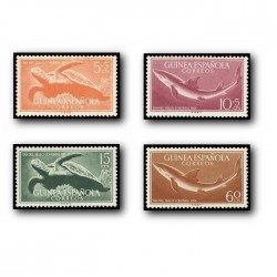 1954 Sellos de Guinea 338-341**. Día del Sello Colonial