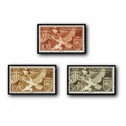 1958 Sellos de Guinea 373-375**. Ayuda a Valencia