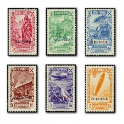 1943 Sellos de Guinea. Beneficiencia 12-17**. Historia...