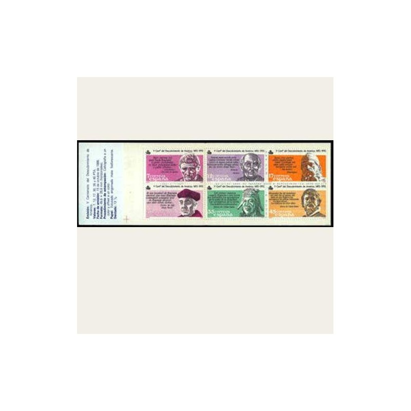 1986 España. V Cent. Des. de América. (Edif.2860 Carnet) **