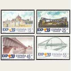 1991 España. Exposición Universal de Sevilla 1992. (Edif.3100/03