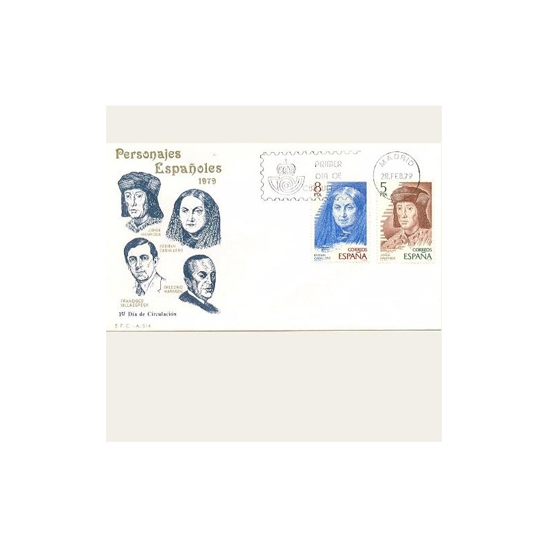 1979 SPD España. Personajes Españoles. Edif.2512/15