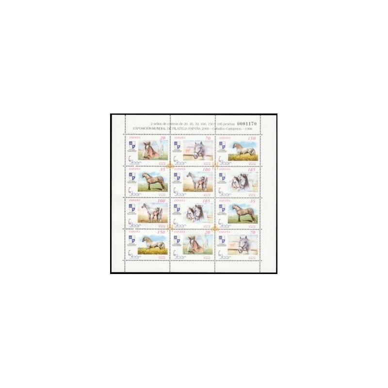 1998 España. Exp. Mun. de Filat. España 2000 - Caballos (Edif.MP-62)**