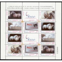 1999 España. Exp. Mund. de Filatelia - Caballos. Minipliego (Edif.MP-67)**