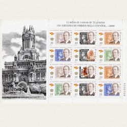 2000 España. 150 Aniv. del Primer Sello Español. Minipliego (Edif.MP-68)**