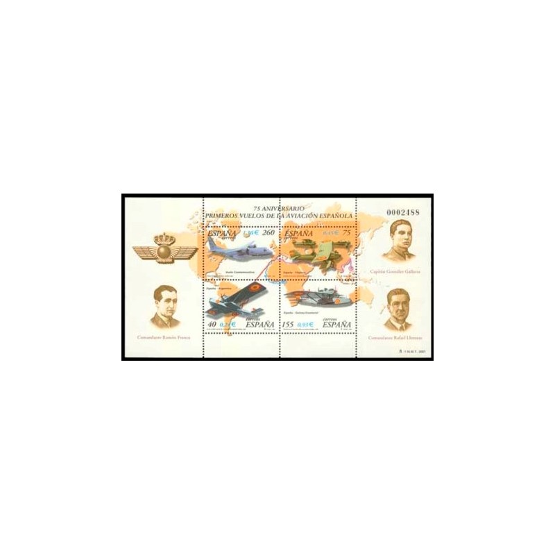2001 España. Primeros Vuelos de la Aviación Española (Edif.3790)