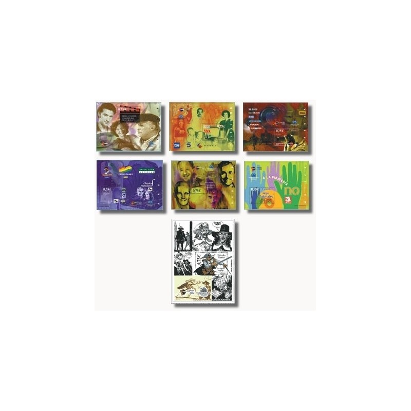2002 España. Exp. de Filatelia- Personajes (Edif.3944/50)**