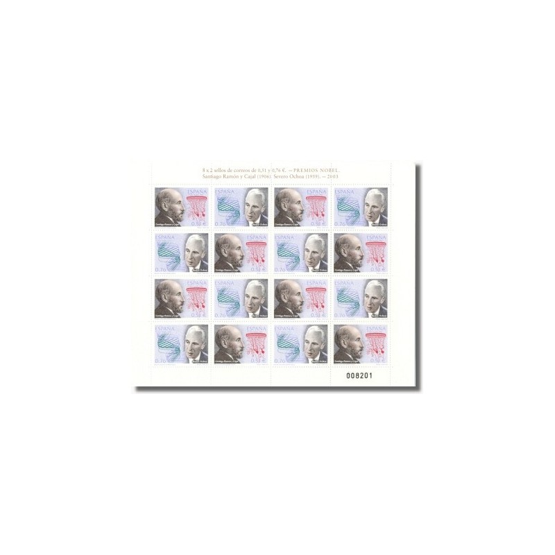 Sellos de España 2003. Premios Nobel Españoles. Miniplieg (Edifil MP-80A)**