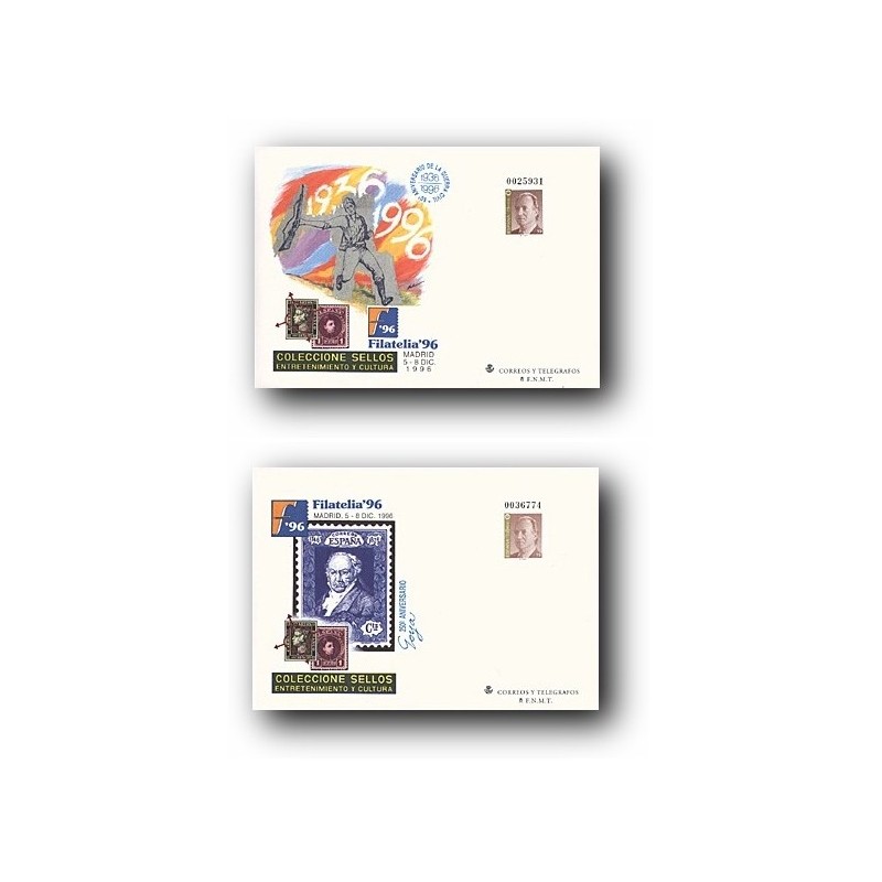 1996 España. Sobres FILATELIA '96 (Edif. 36/37)**