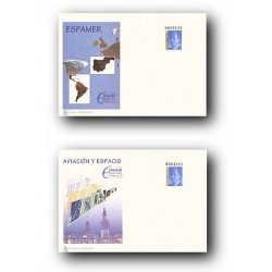 1996 España. Sobres ESPAMER - Aviación y Espacio (Edif. 33/34)**