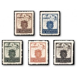 Barcelona 1944. Escudos Nacional y de la Ciudad. Edif. 55/59 **