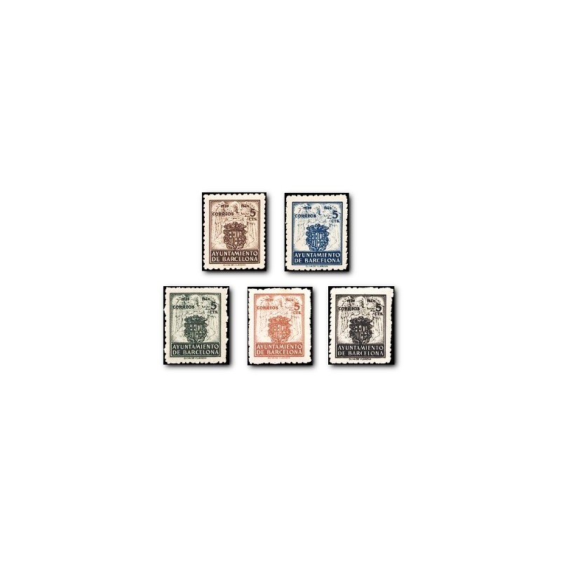 Barcelona 1944. Escudos Nacional y de la Ciudad. Edif. 55/59 **