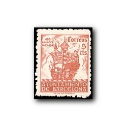 Barcelona 1943. 450 Aniv. de la Llegada de Colón a Barcelona. Edif.49 **