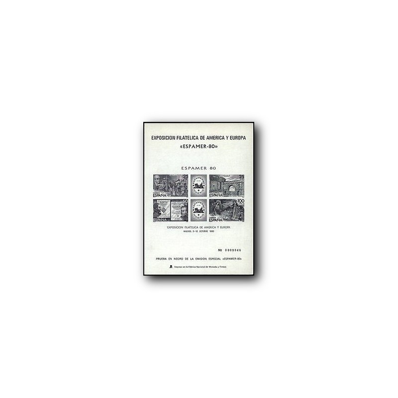 1980 Prueba Oficial. Exp. Filatélica de América y Europa ESPAMER´80