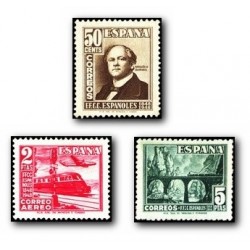 1948 Sellos de España. Centenario del Ferrocarril. (Edif. 1037/1039) **