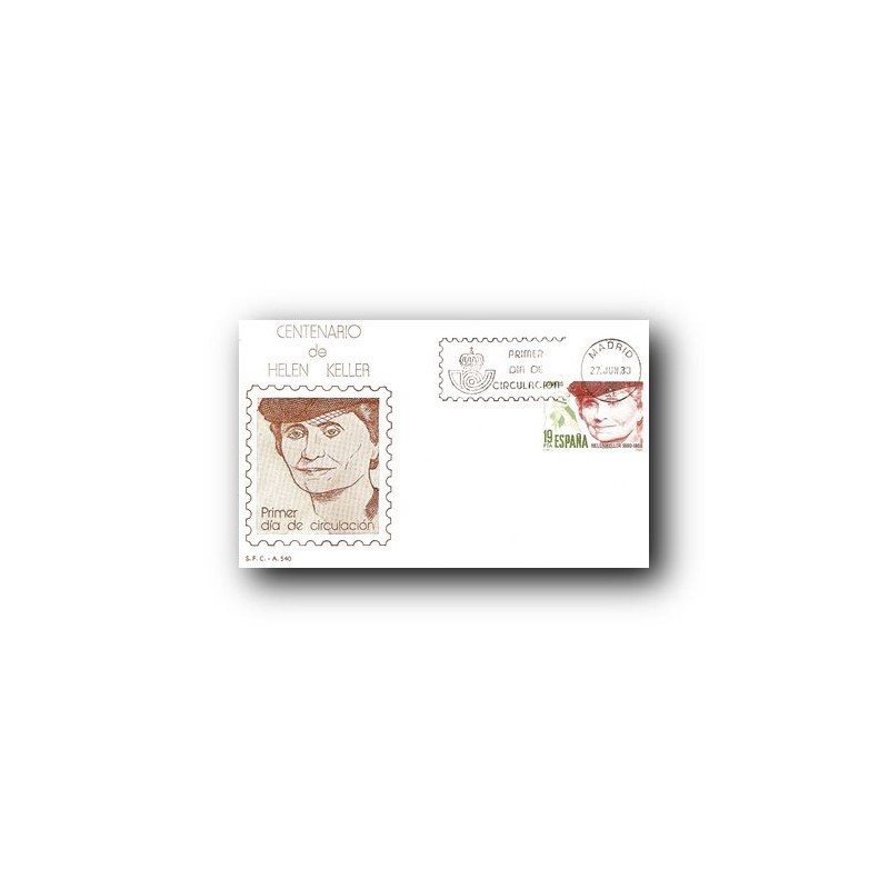 1980 SPD España. Centenario de Helen Keller. (Edif.2574)