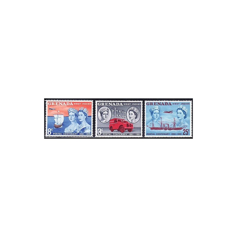1961 Granada. Centenario Postal 1861-1961 (Yvert 178/180) **