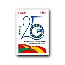 Sellos de España 2010. Adhesión España y Portugal en la C.E.E. **