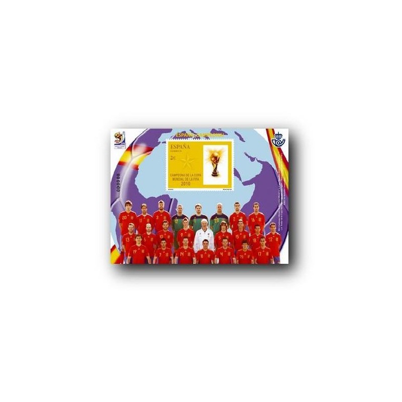 Sellos de España 2010. Campeones de la Copa del Mundo de la FIFA **