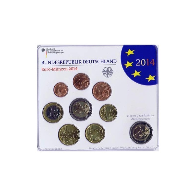 2014 Cartera oficial euroset Alemania (5 cecas)