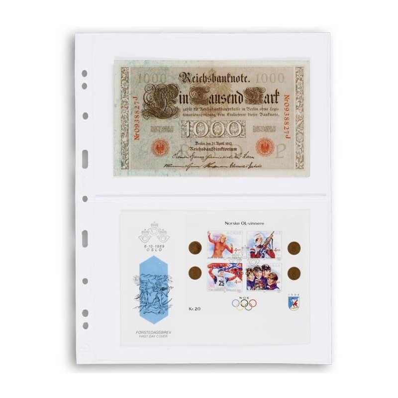 Hojas OPTIMA 2C para billetes y documentos (10 unds.)