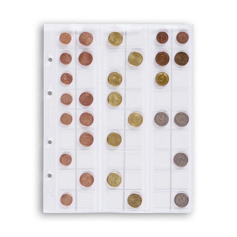 Hojas Leuchtturm OPTIMA 20 para monedas (5 unds.)