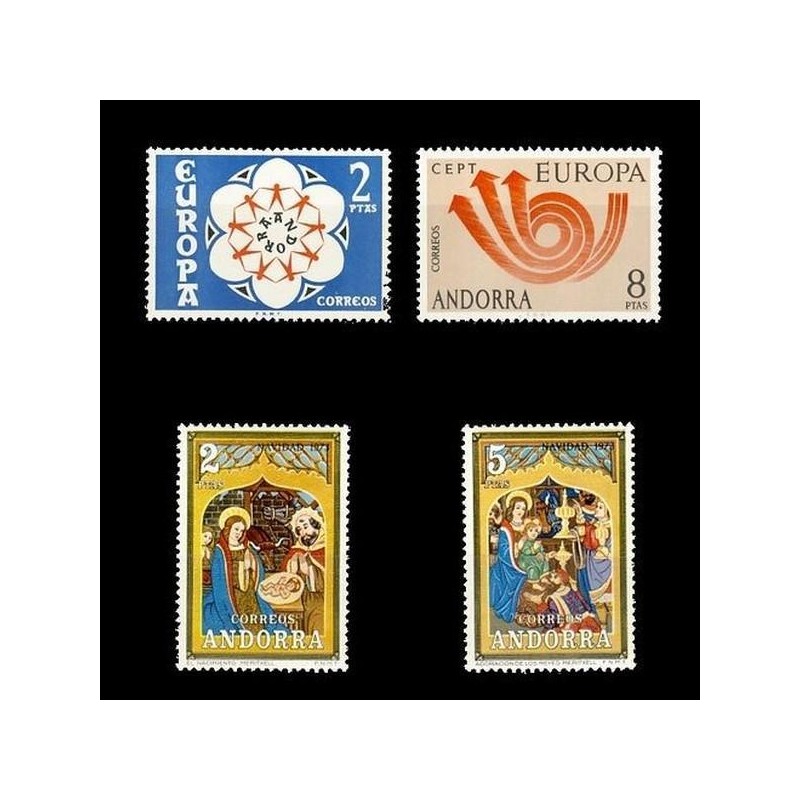 1973 Sellos de Andorra (Correo Español). Año Completo **