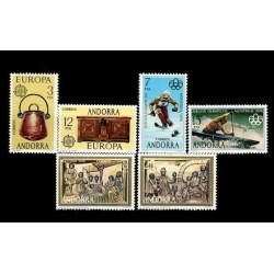1976 Sellos de Andorra (Correo Español). Año Completo **