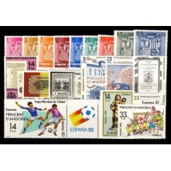 1982 Sellos de Andorra (Correo Español). Año Completo **