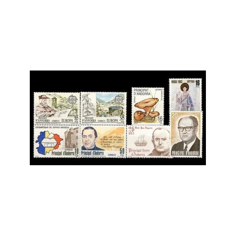 1983 Sellos de Andorra (Correo Español). Año Completo **