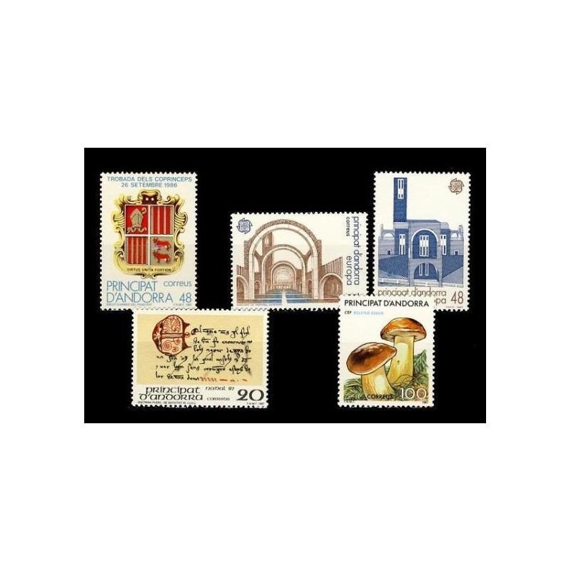 1987 Sellos de Andorra (Correo Español). Año Completo **